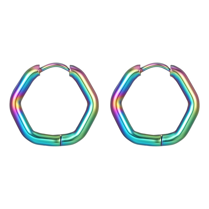 1 Pair Women Earrings Geometric Titanium Steel Multi-shapes Polished Small Five Pointed Star Ladies Earrings Fashion Image 4