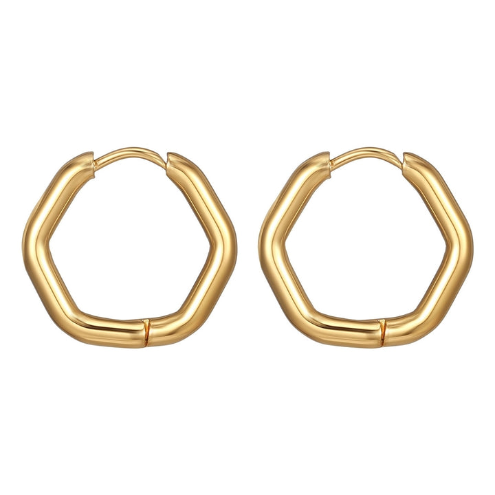 1 Pair Women Earrings Geometric Titanium Steel Multi-shapes Polished Small Five Pointed Star Ladies Earrings Fashion Image 4