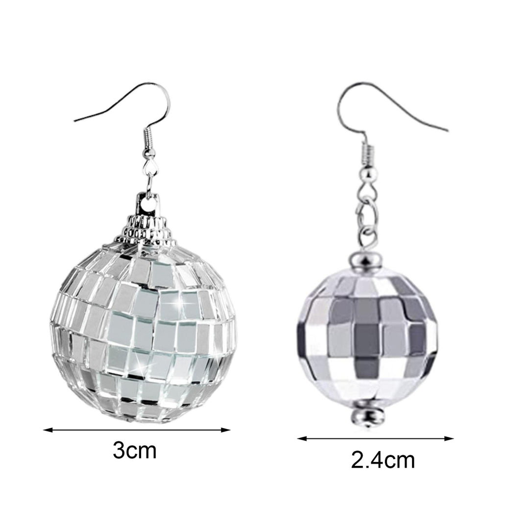 1 Pair Disco Spherical Earrings Retro 1970s European Style Mirror Balls for Women And Girls Fashionable And Chic Image 7