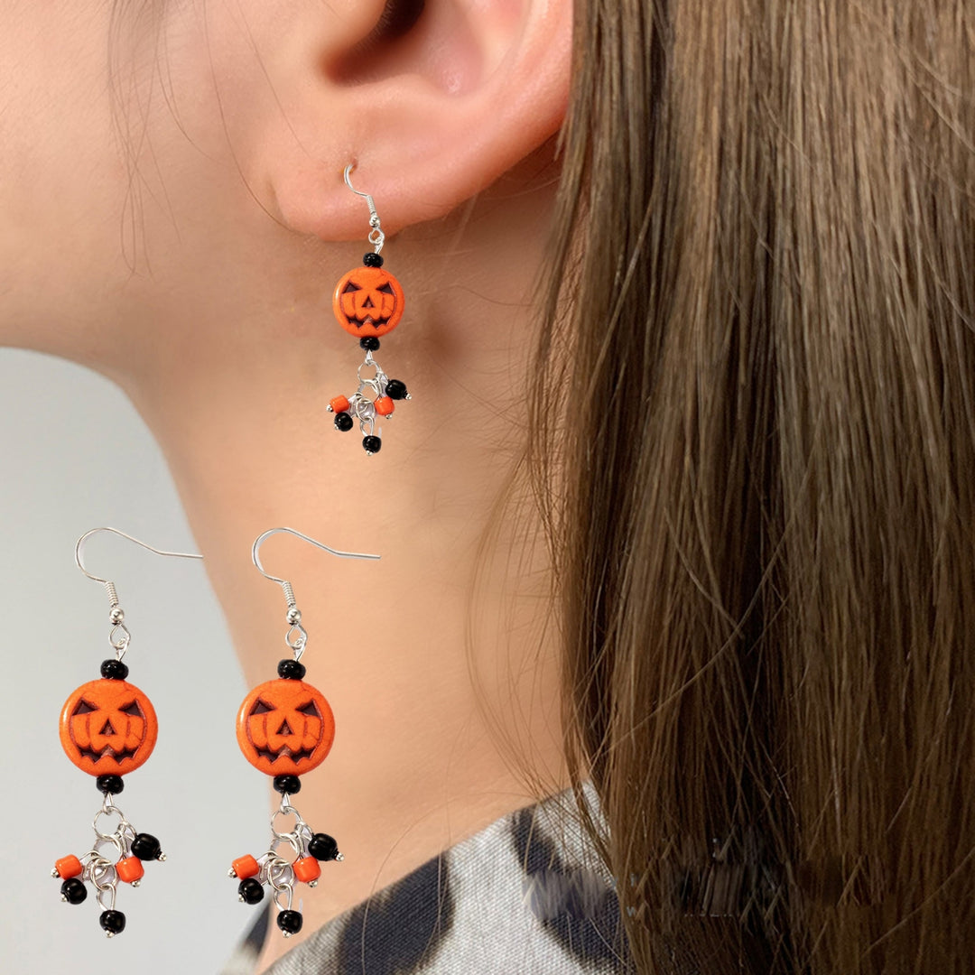 1 Pair Hook Earrings Pumpkin Party Dangle Earrings Image 3