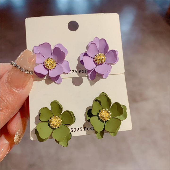 1 Pair Ear Studs Flower Party Prom Banquet Earrings Image 11