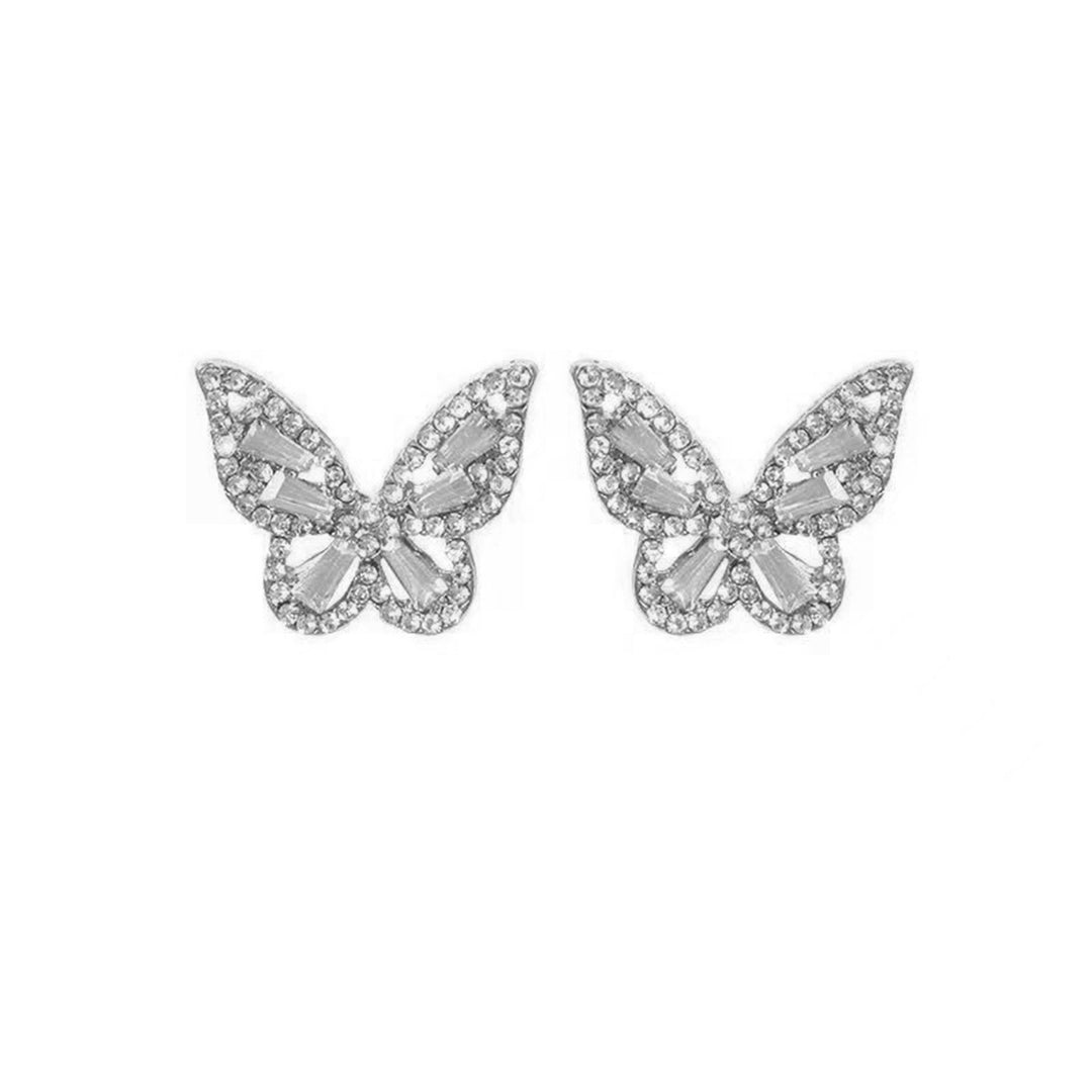 1 Pair Ear Studs Butterfly Lady Prom Party Earrings Image 2