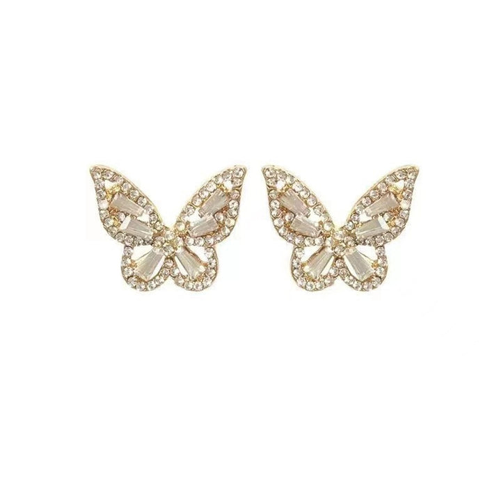1 Pair Ear Studs Butterfly Lady Prom Party Earrings Image 3