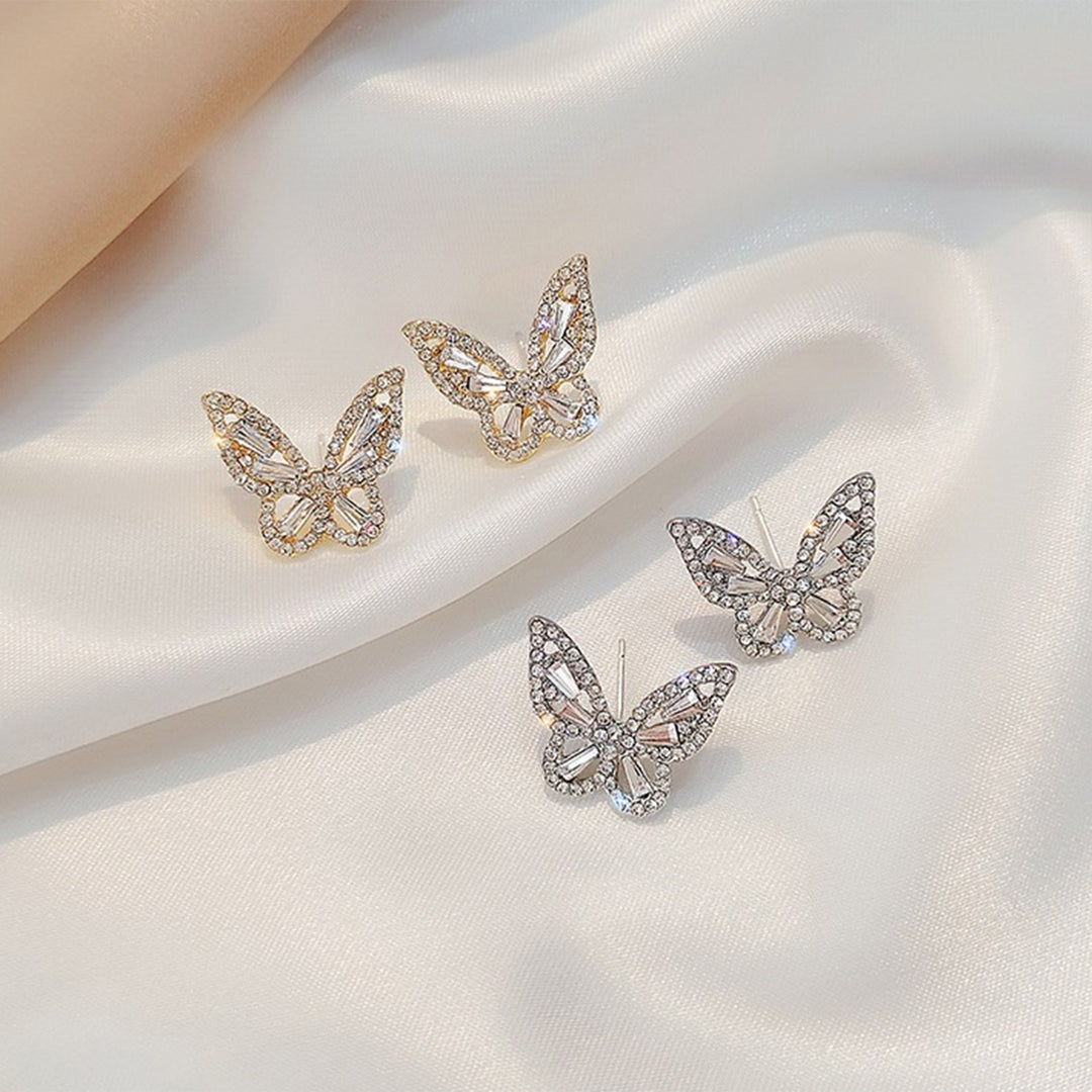 1 Pair Ear Studs Butterfly Lady Prom Party Earrings Image 6