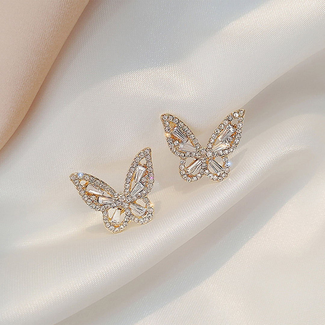 1 Pair Ear Studs Butterfly Lady Prom Party Earrings Image 11