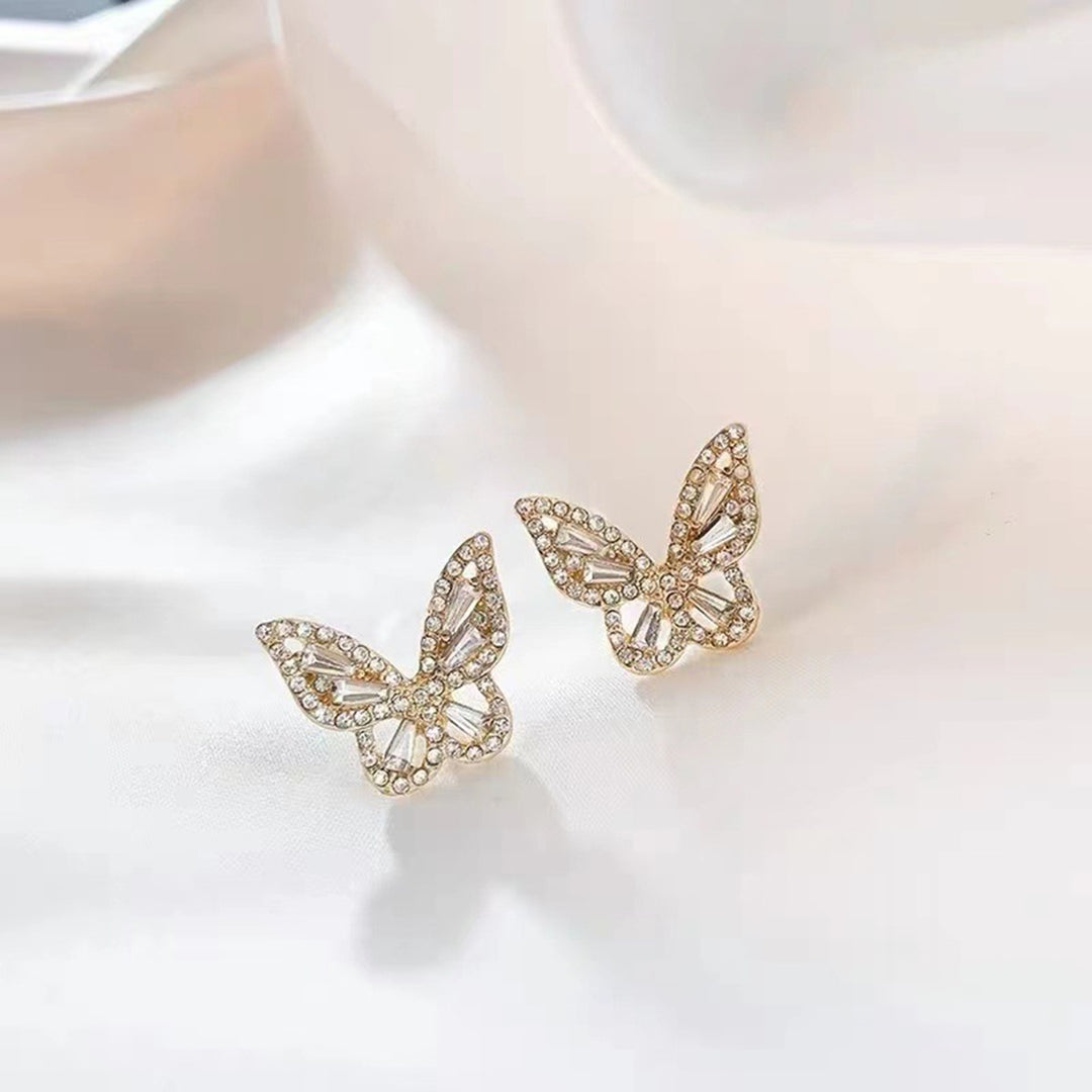 1 Pair Ear Studs Butterfly Lady Prom Party Earrings Image 12