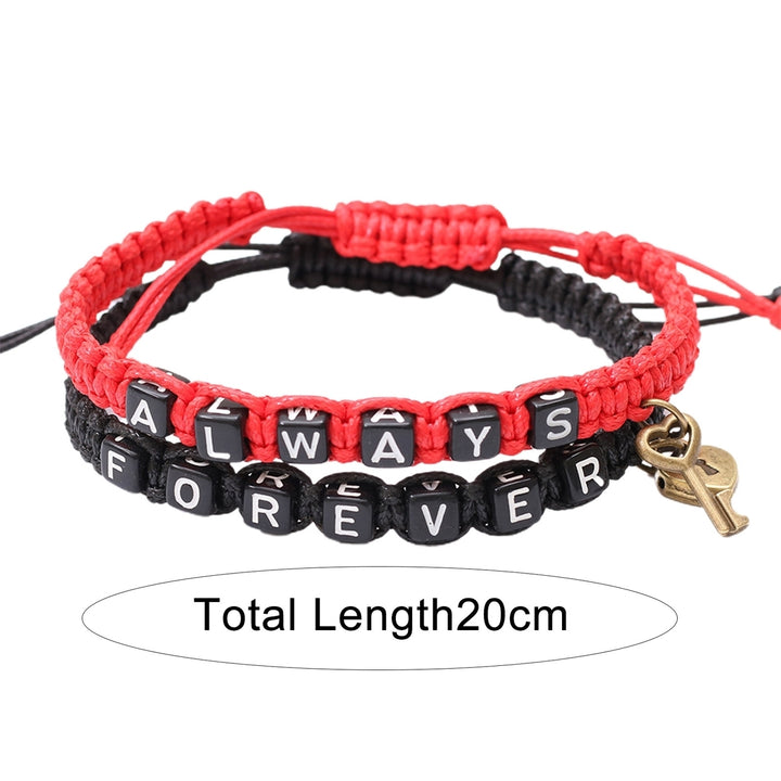 2 Pcs/set Couple Bracelet Manual Braided Romantic Love Always and Forever Lady Bangles Jewelry Image 9