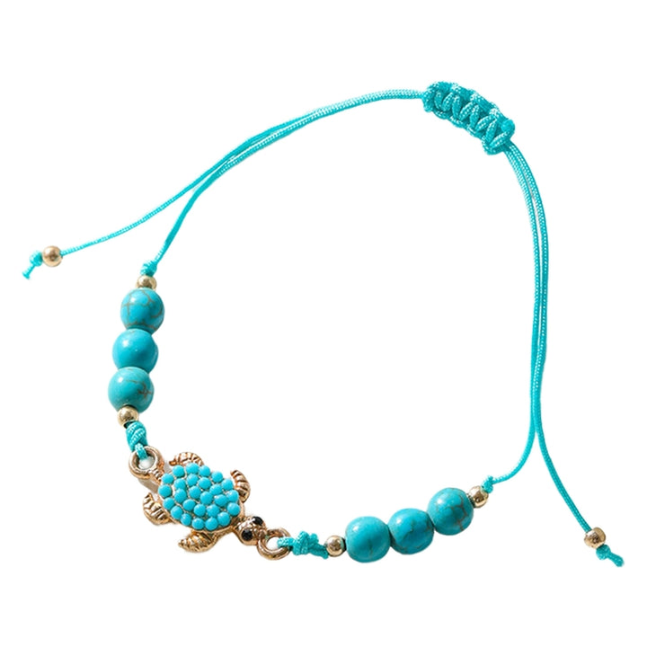 Women Bracelet Heart Beaded Jewelry Faux Turquoise Bright Color Bracelet for Party Image 4