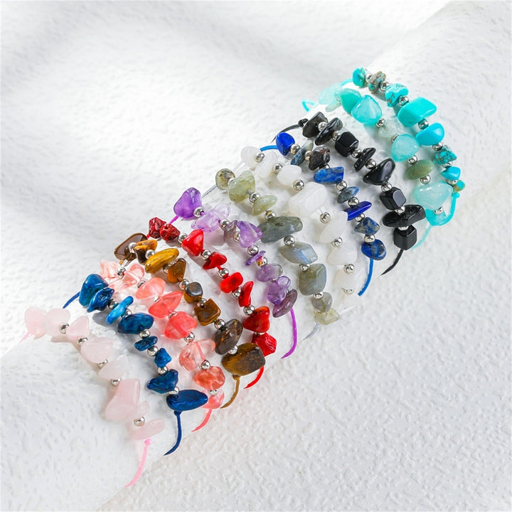 Women Bracelet Woven Decorative Irregular Ladies Faux Crystal Stone Hand Chain Bracelet Jewelry for Daily Wear Image 1