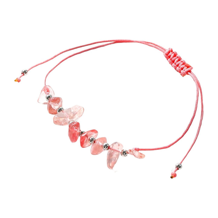 Women Bracelet Woven Decorative Irregular Ladies Faux Crystal Stone Hand Chain Bracelet Jewelry for Daily Wear Image 1