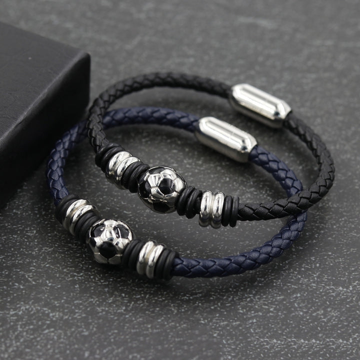 Charm Bracelet Minimalism Exquisite Details Buckle Closure Black Blue Rope Thread Football Bracelet Jewelry Accessory Image 1