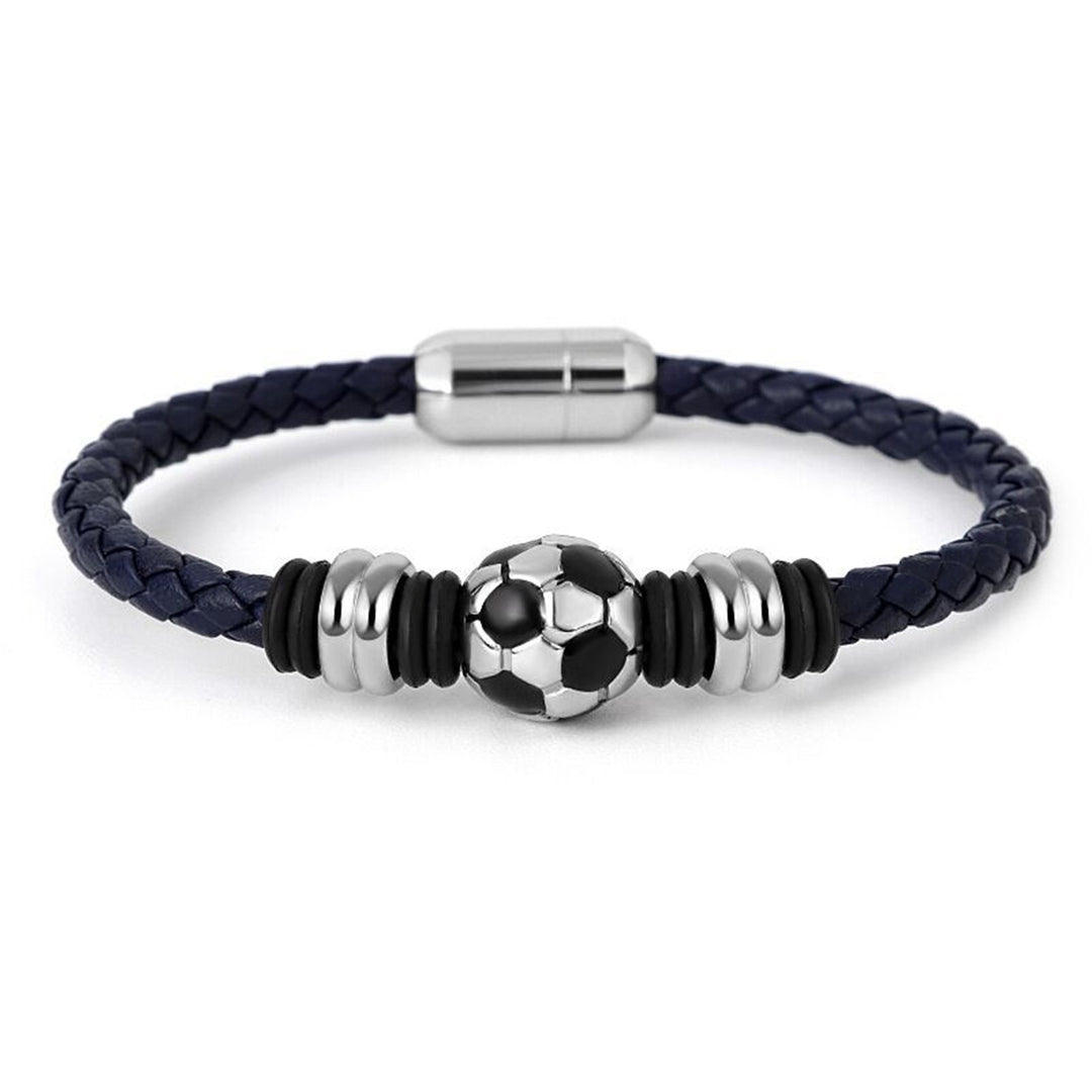 Charm Bracelet Minimalism Exquisite Details Buckle Closure Black Blue Rope Thread Football Bracelet Jewelry Accessory Image 4