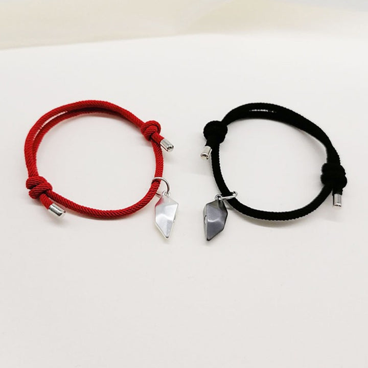 1 Pair Couple Bracelet Magnetic Romantic Love Unisex Heart Shape Adjustable Length Men Bracelet Jewelry Image 10