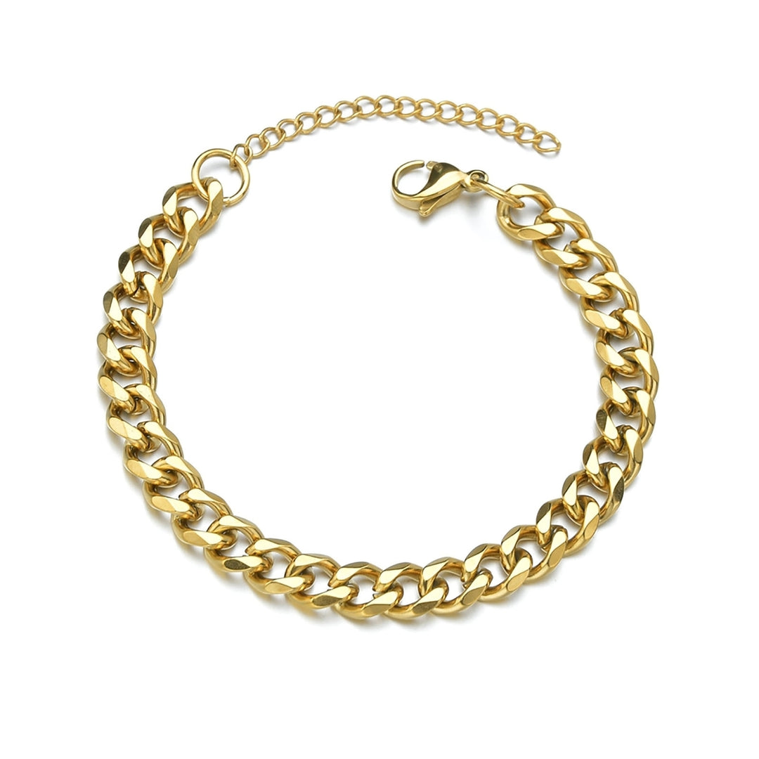 Men Bracelet Chain Plated Stainless Steel Hip Hop Geometric Cuban Link Bracelet Fashion Jewellery Image 4