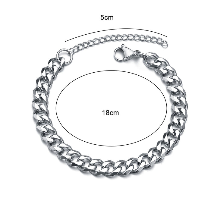 Men Bracelet Chain Plated Stainless Steel Hip Hop Geometric Cuban Link Bracelet Fashion Jewellery Image 8