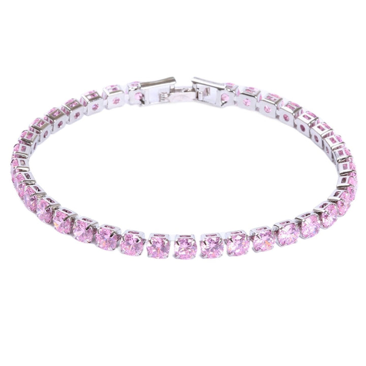 Chic Bracelet Rhinestone Delicate Exquisite Multicolor Sparkling Dress-up Ravishing Tennis Bracelet Women Wrist Jewelry Image 9