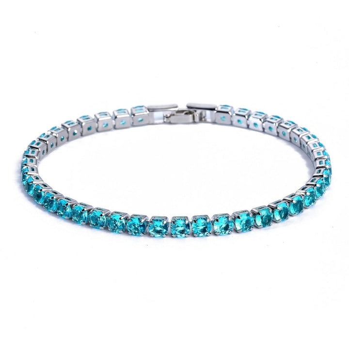 Chic Bracelet Rhinestone Delicate Exquisite Multicolor Sparkling Dress-up Ravishing Tennis Bracelet Women Wrist Jewelry Image 12