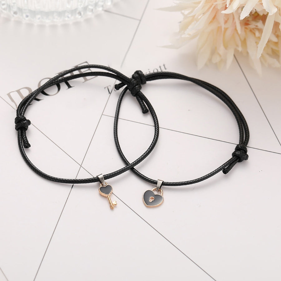 1 Pair Couple Bracelets Magnetic Jewelry for Daily Life Image 1
