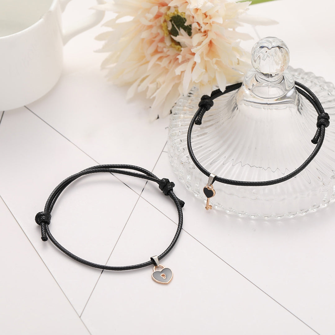 1 Pair Couple Bracelets Magnetic Jewelry for Daily Life Image 4