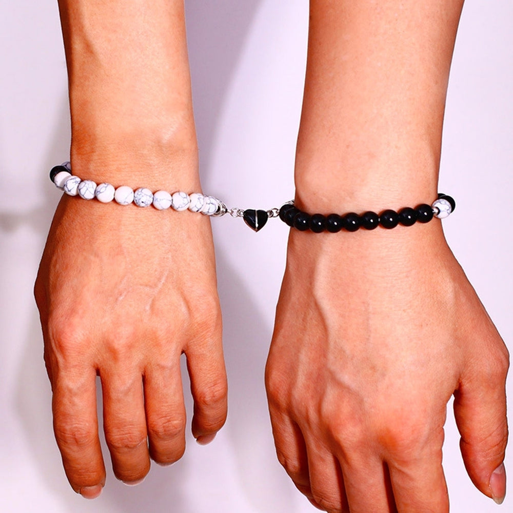 1 Pair Bead Bracelets Bracelets Valentines Day Present Image 2