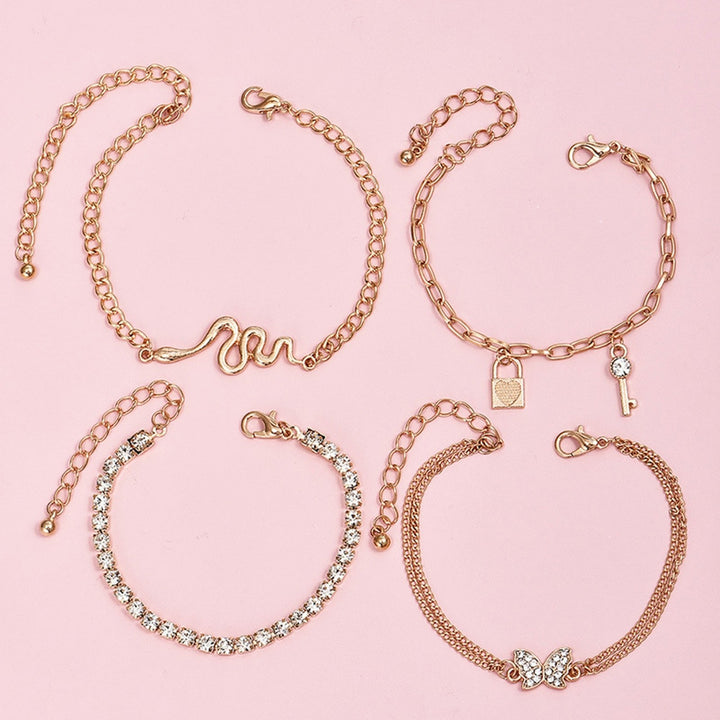 4Pcs/Set Bracelet Chain Bracelet Jewelry Accessory Image 4