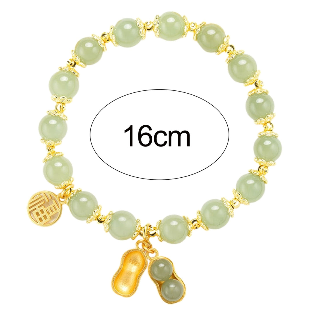 Beaded Bracelet Unique Light Luxury Minimalistic Compact Good Symbolism Solid Imitation Jade Hand Ornament Bracelet Image 6