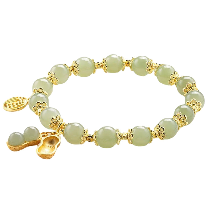 Beaded Bracelet Unique Light Luxury Minimalistic Compact Good Symbolism Solid Imitation Jade Hand Ornament Bracelet Image 8