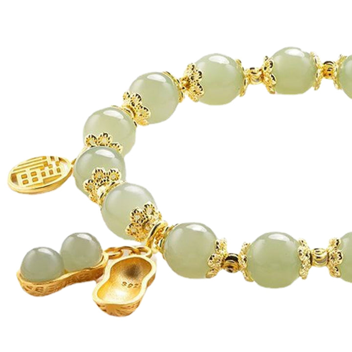 Beaded Bracelet Unique Light Luxury Minimalistic Compact Good Symbolism Solid Imitation Jade Hand Ornament Bracelet Image 9