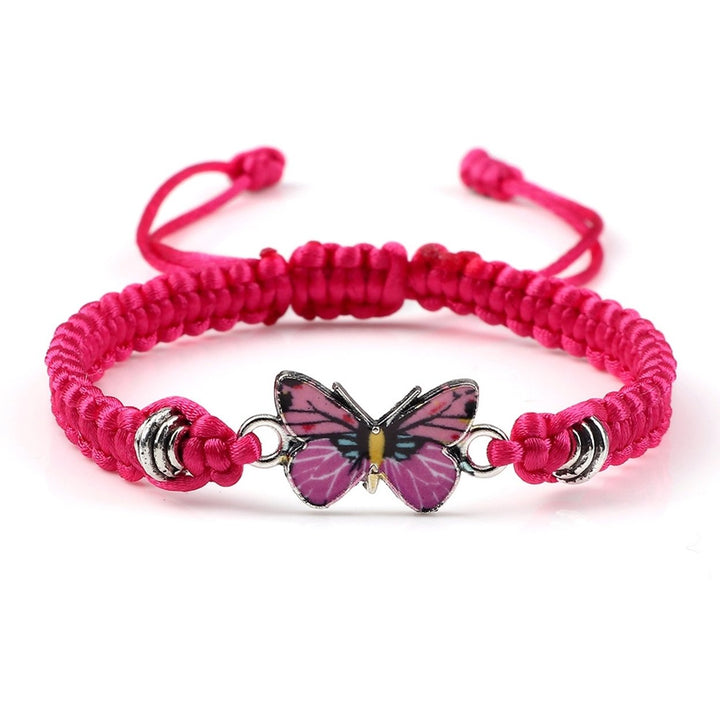 Couple Bracelets Adjustable Nylon Braided Rope Valentines Gift Unisex Hand Woven Butterfly Lover Bracelets Fashion Image 1