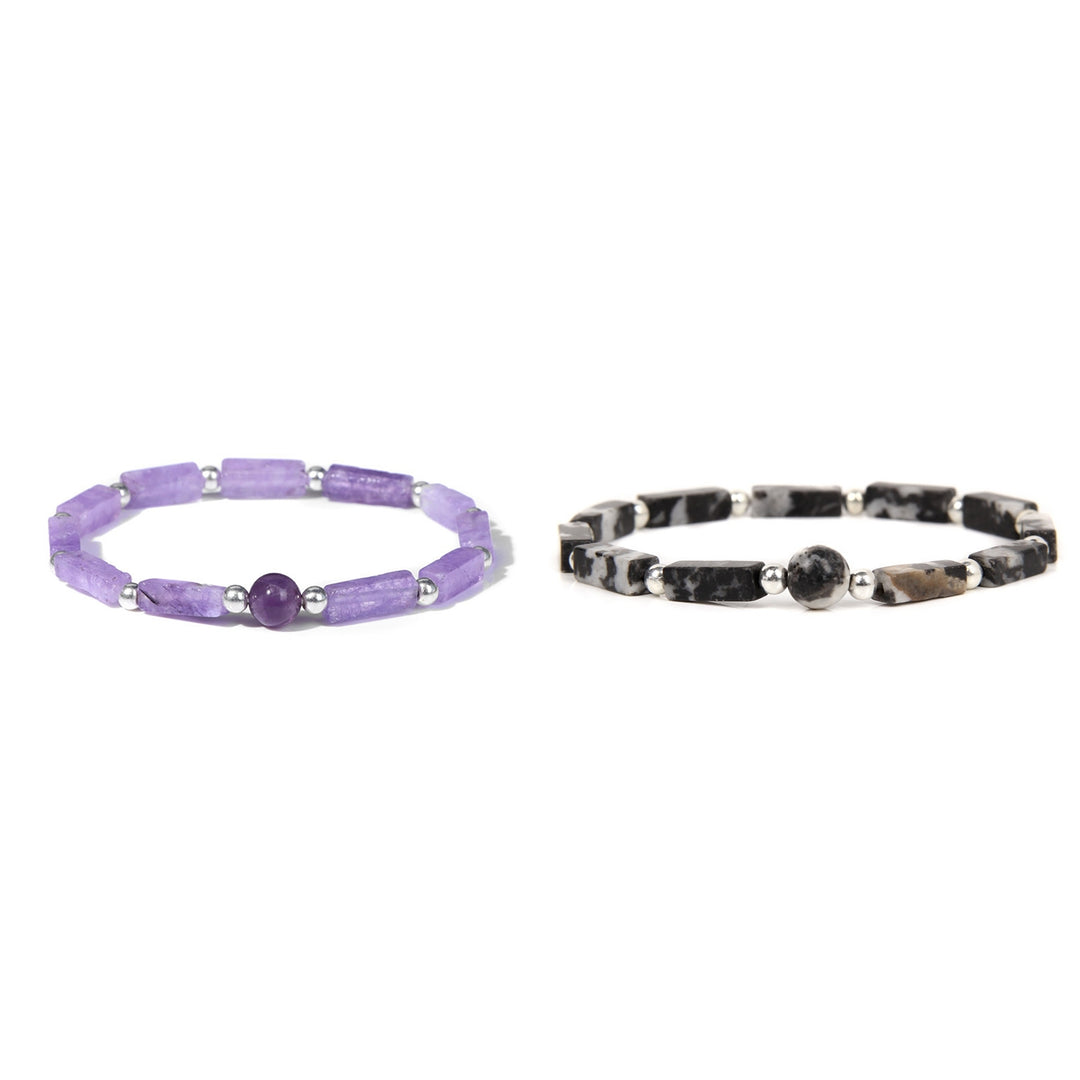 Couple Bracelet Ultra-Light Non-Irritation Decorative Easy-wearing Unisex Natural Stone Beaded Bracelet Bangle Image 9