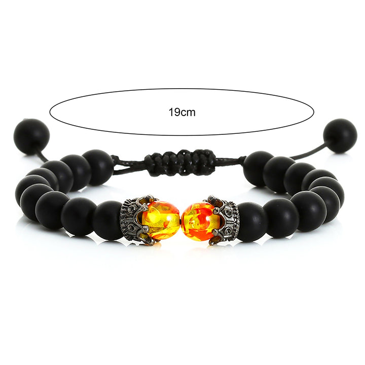 Adjustable Smooth Surface Men Bracelet Stone Crown Charm Braided Wristband Jewelry Accessory Image 11