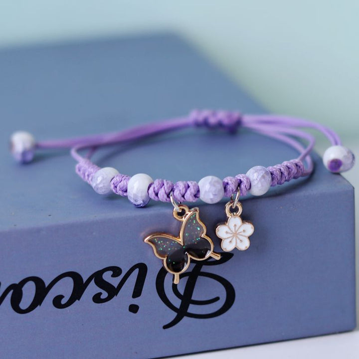 Girlfriend Bracelet Flower Butterfly Weaving Women Charm Sweet Braided Bracelet Fashion Accessory Image 6