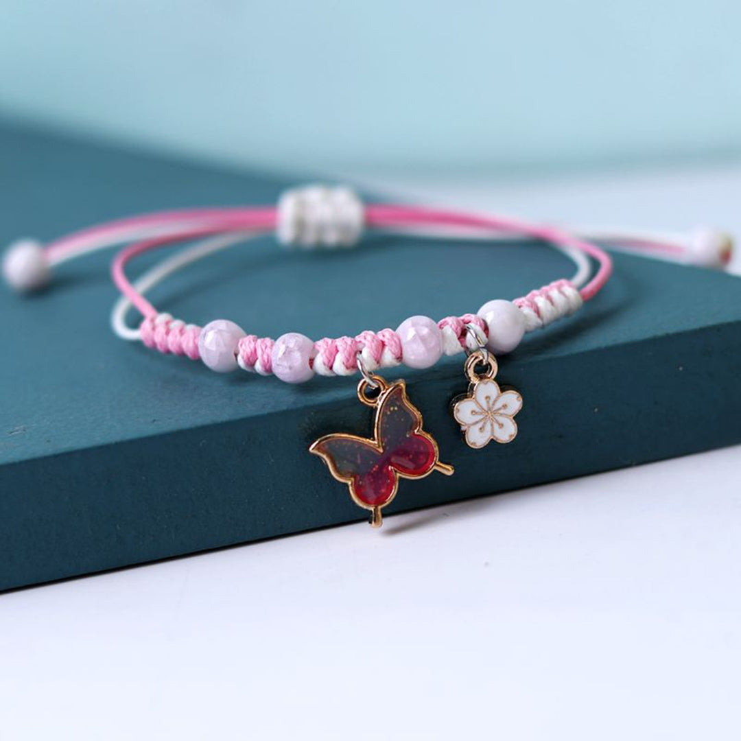 Girlfriend Bracelet Flower Butterfly Weaving Women Charm Sweet Braided Bracelet Fashion Accessory Image 7