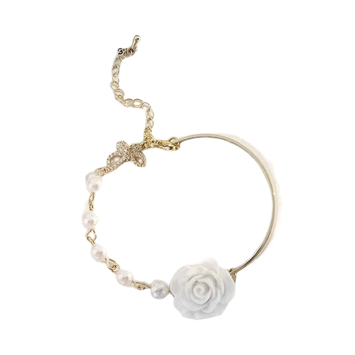 Women Bracelet Rose Flower Bangle Party Jewelry Image 4