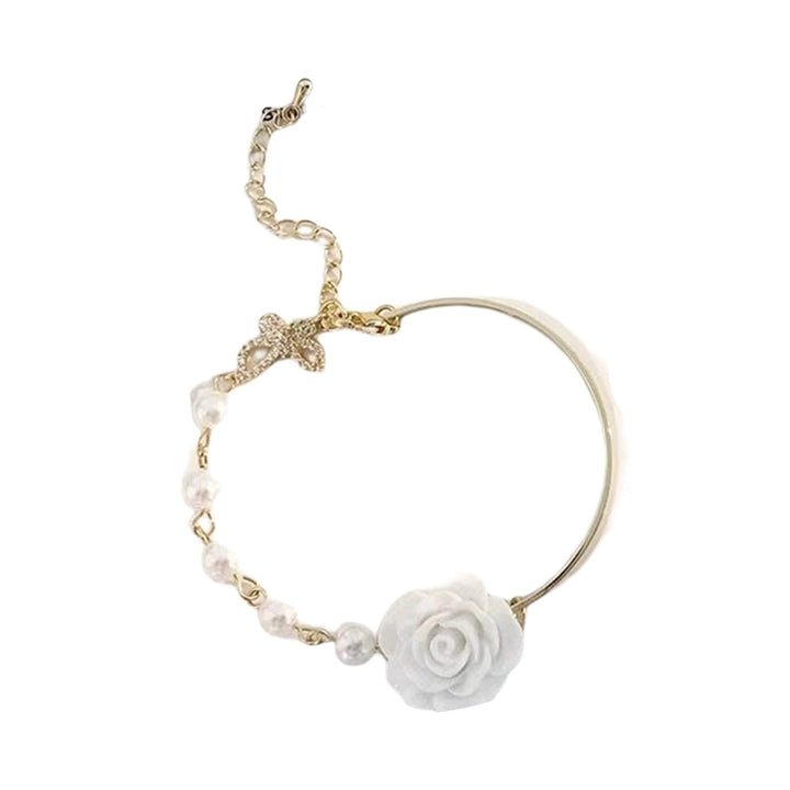 Women Bracelet Rose Flower Bangle Party Jewelry Image 1