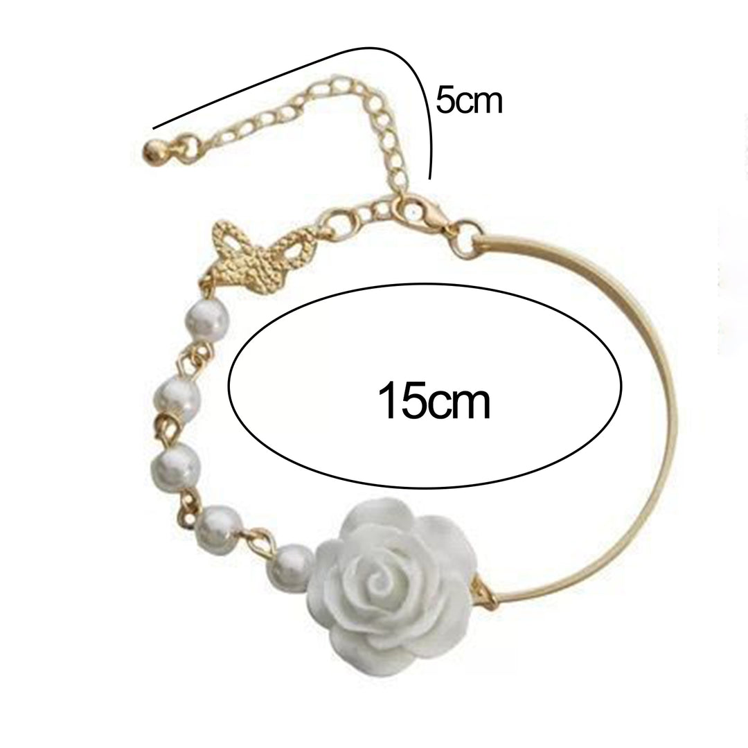 Women Bracelet Rose Flower Bangle Party Jewelry Image 6