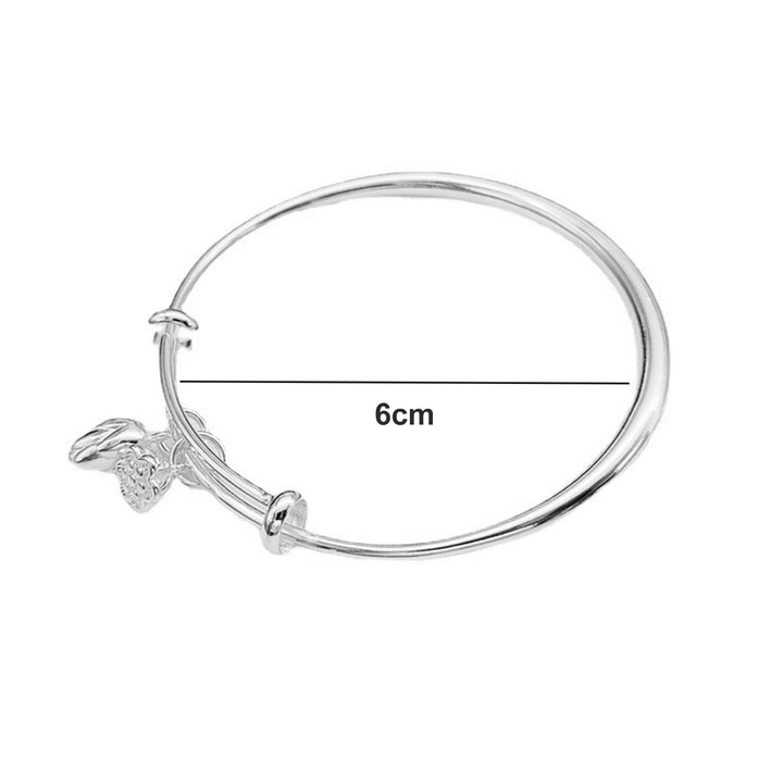 Women Bangle Silver Color Adjustable Dainty Sweet Nonallergic Gift Electroplating Lotus Seedpod Charm Girls Bracelet Image 6