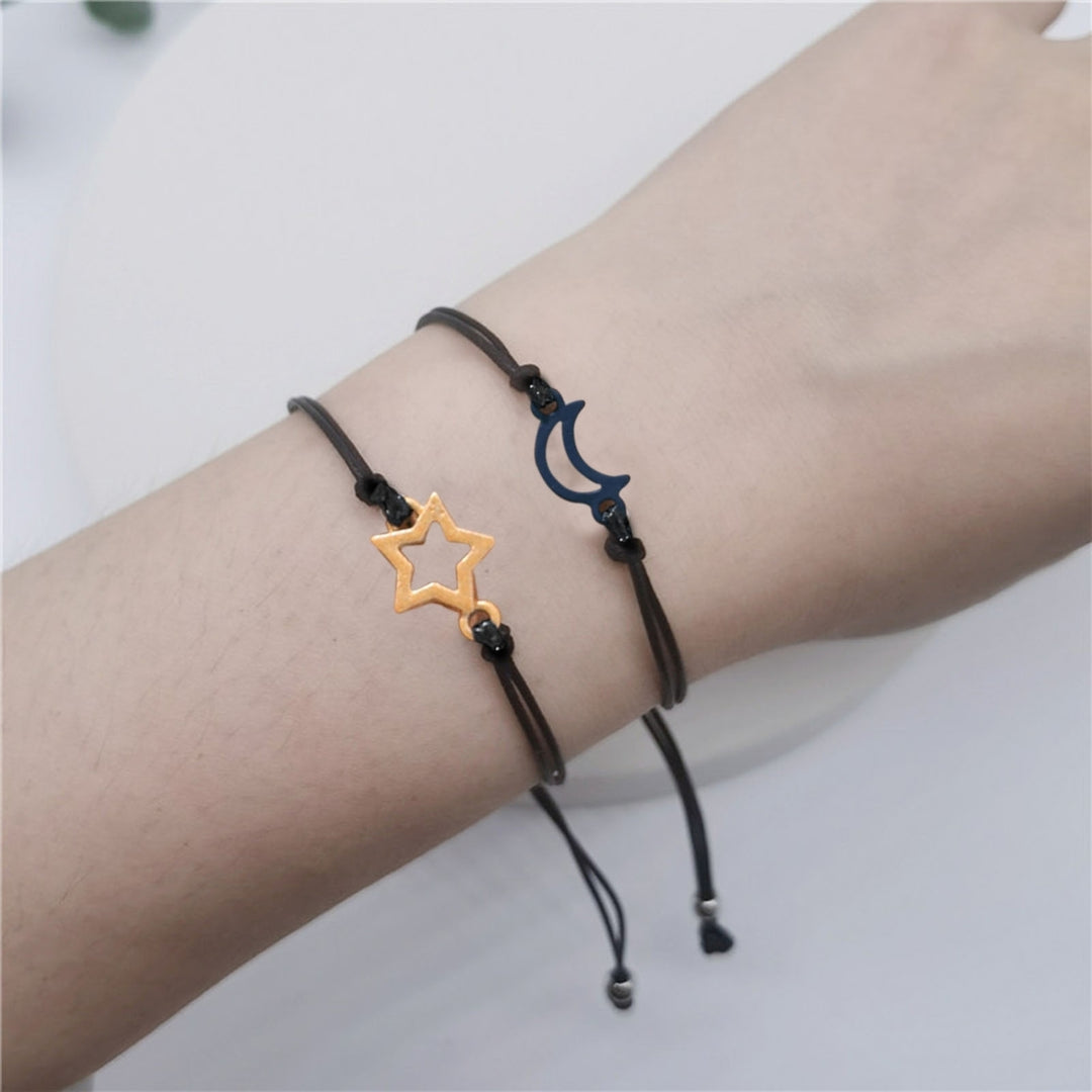 3 Pcs Bracelets Moon Star Sun Bracelets Moving Touching Card Kids First Day Of School Gift Braided Stainless Lightweight Image 4