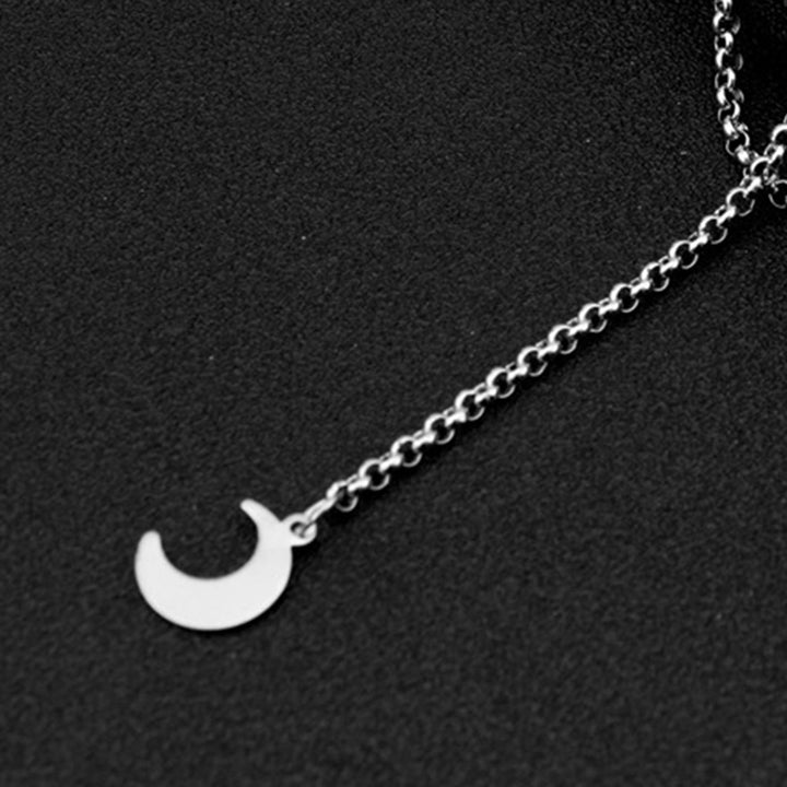 Dress Up Necklace Artistic Alloy Crescent Moon Stars Gothic Choker Necklace for Dating Image 9