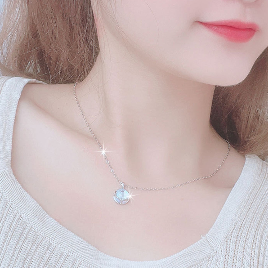 Women Necklace Transparent Stainless Women Pendant Gift Image 1