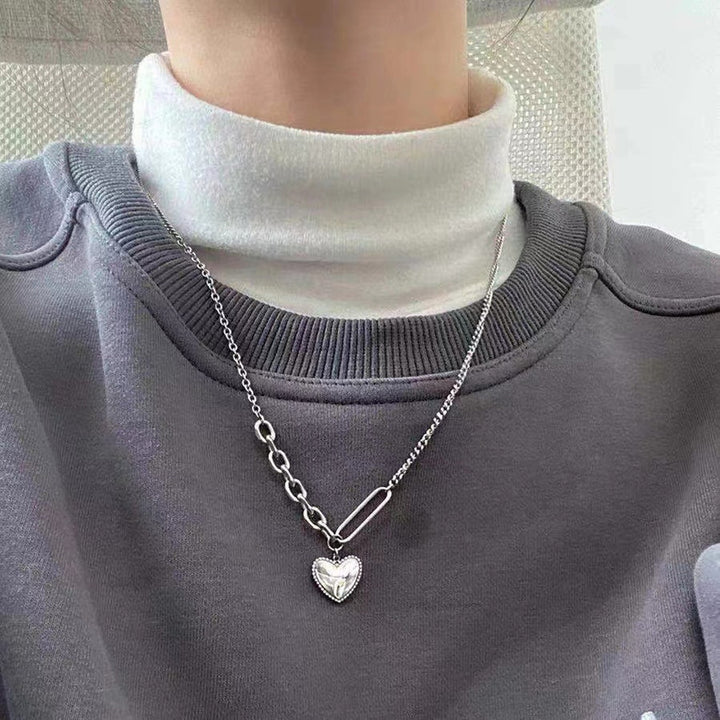 Chain Necklace Heart Pendant Necklace for Daily Life Image 1