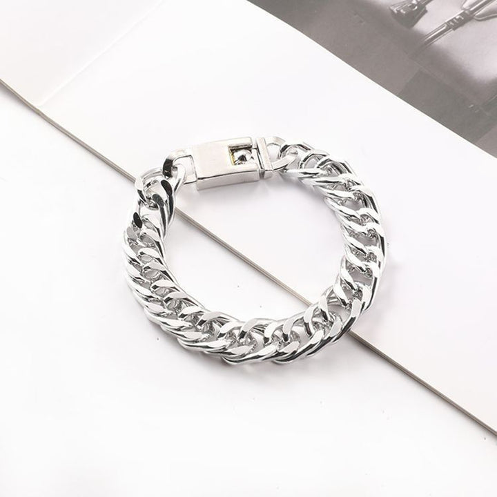 Bracelet Unisex Solid Color Chain Bracelet Smooth Polished Stainless Cool Hip Hop Individual Colorfast Jewelry Women Men Image 7