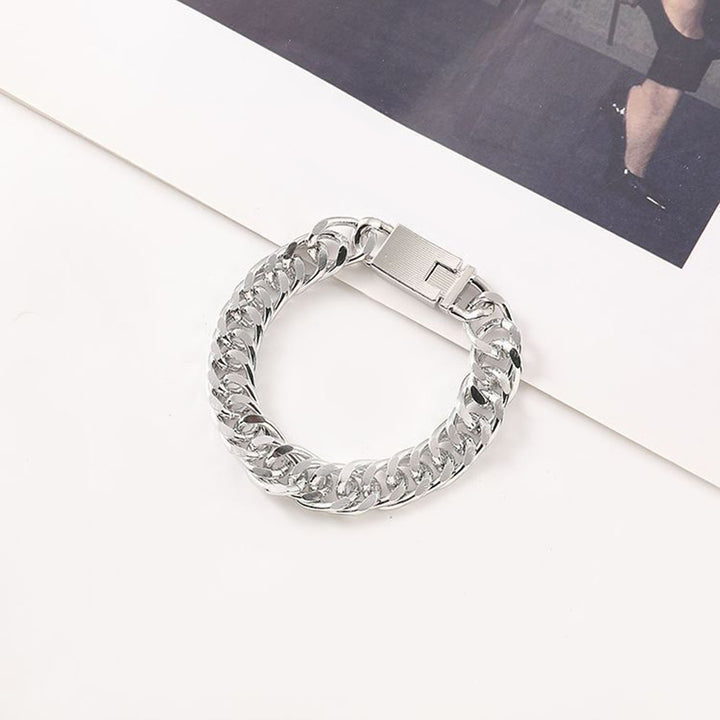 Bracelet Unisex Solid Color Chain Bracelet Smooth Polished Stainless Cool Hip Hop Individual Colorfast Jewelry Women Men Image 10