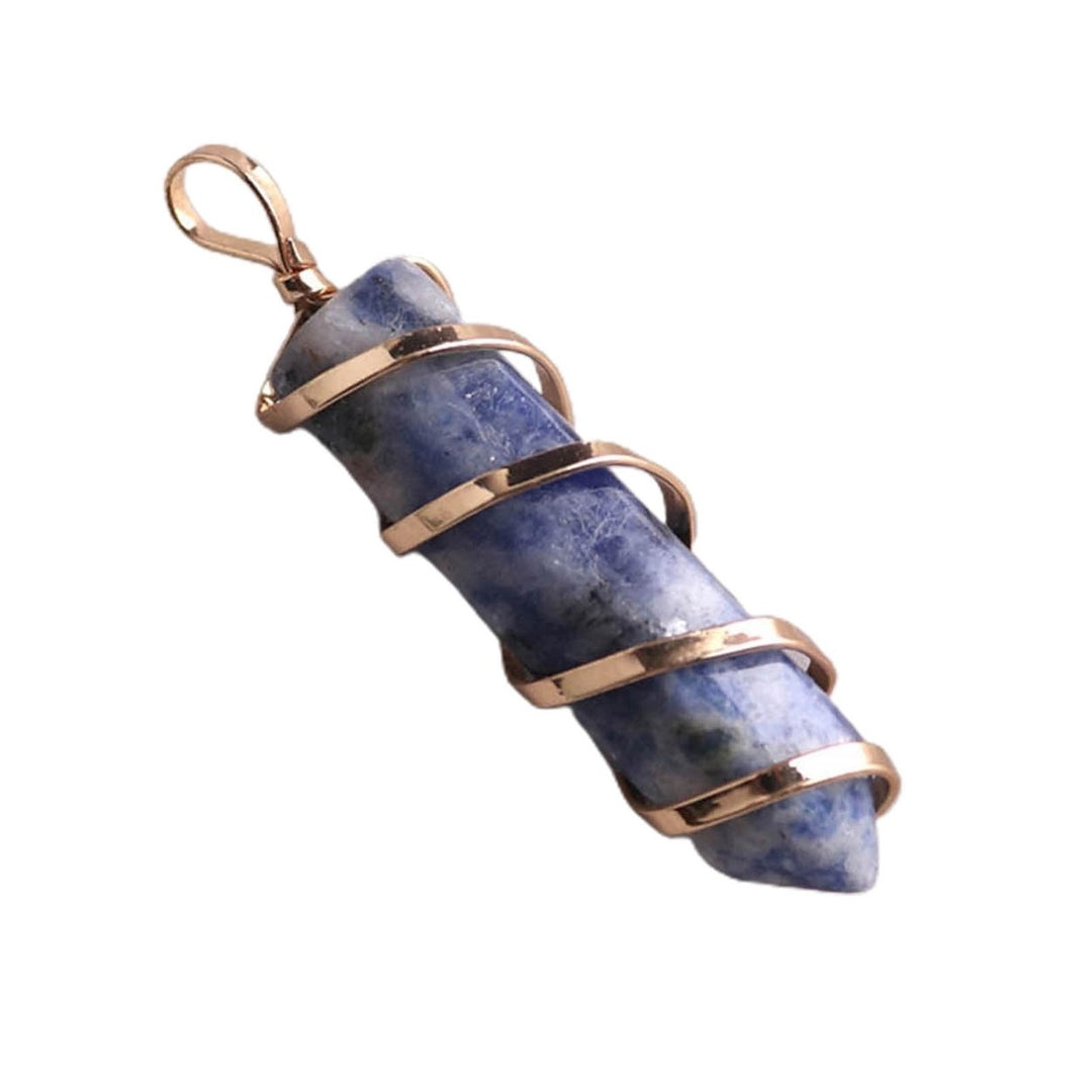 Handmade Pendant Exquisite Natural Hexagonal Stone Pendant Necklace Accessory Image 1