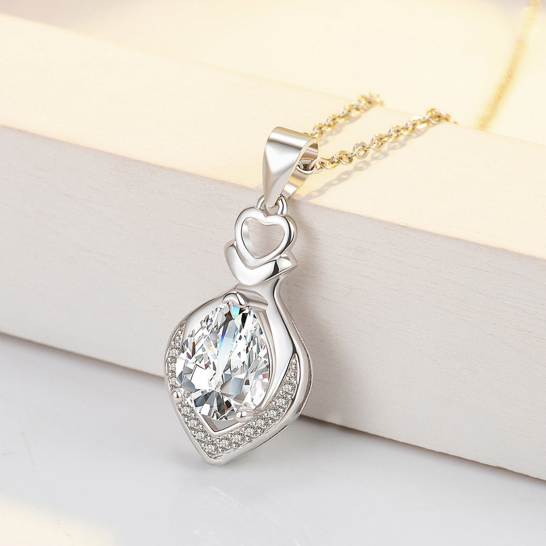 Necklace Pendant Water Drop-shaped Heart Accessory Shining Cubic Zirconia Pendant for Jewelry Making Image 3