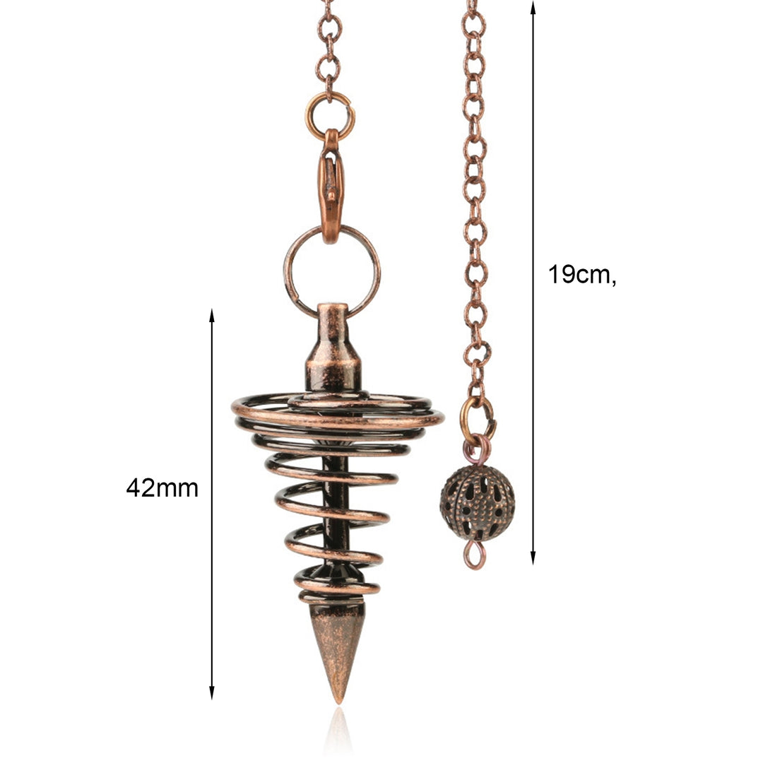 Necklace Pendant Sparkling Bright Elegant Dress Up  Spiral Conical Metal Pendulum Dowsing Spiral Chain for Adult Image 10