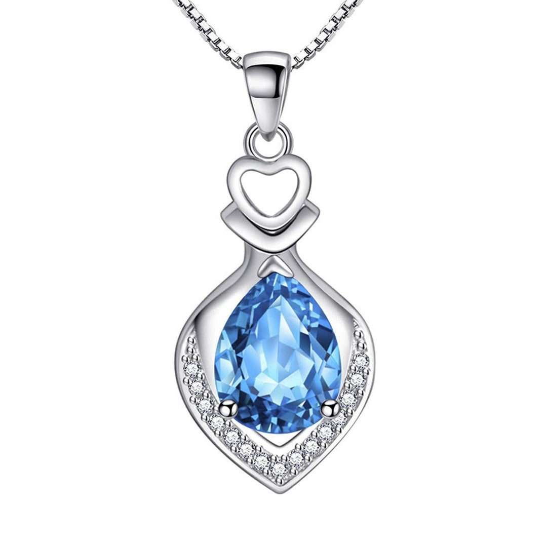 Necklace Pendant Water Drop-shaped Heart Accessory Shining Cubic Zirconia Pendant for Jewelry Making Image 4