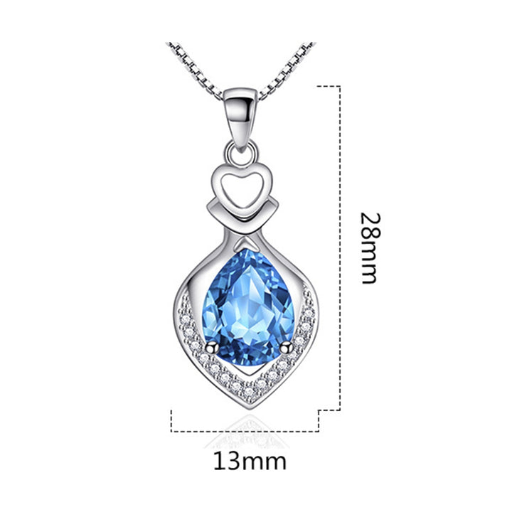 Necklace Pendant Water Drop-shaped Heart Accessory Shining Cubic Zirconia Pendant for Jewelry Making Image 6