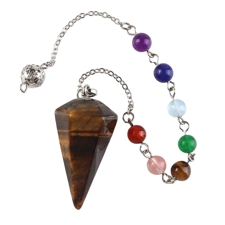 Pendant Smooth Surface Creative Cone Portable Jewelry Decorative Stone Hexagon Stainless Divination Chain Gift Image 4