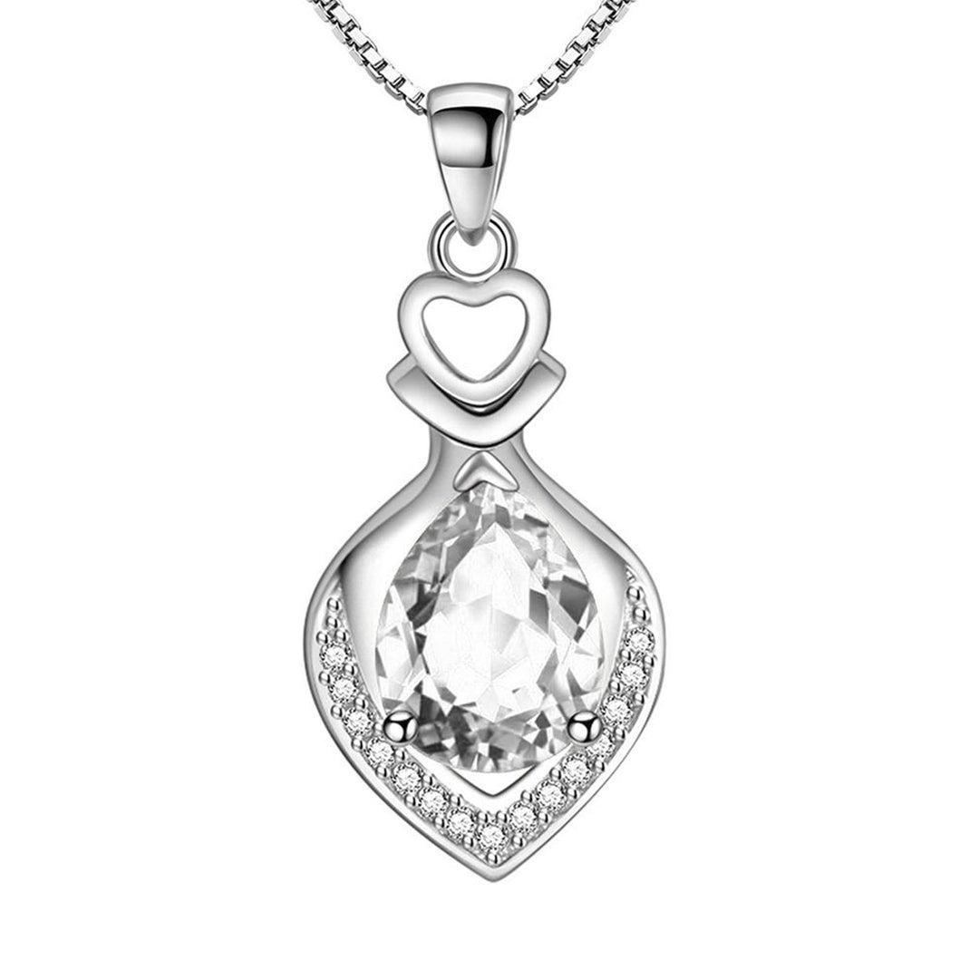 Necklace Pendant Water Drop-shaped Heart Accessory Shining Cubic Zirconia Pendant for Jewelry Making Image 11